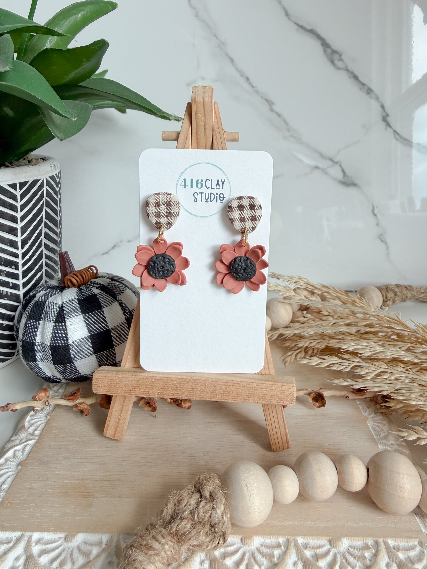 Autumn Flower Dangle Earrings