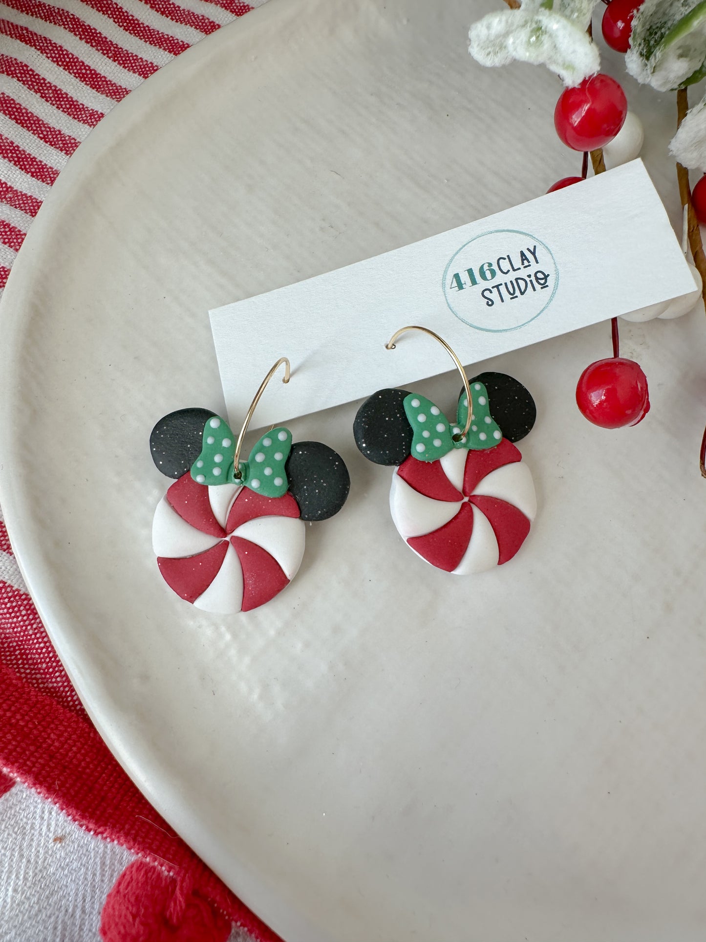 Peppermint Mouse Earrings