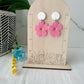 Embossed Flower Earrings (six color options)