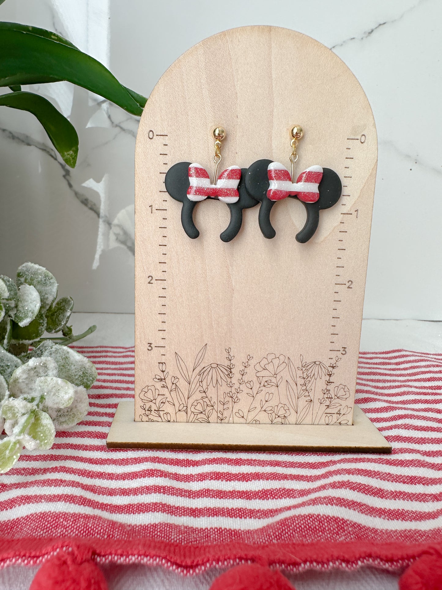 Candy Cane Mouse Ear Headband