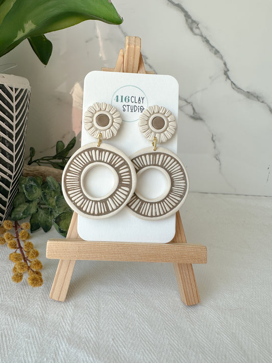 Autumn Boho Circle Hoop Earrings (four color options)