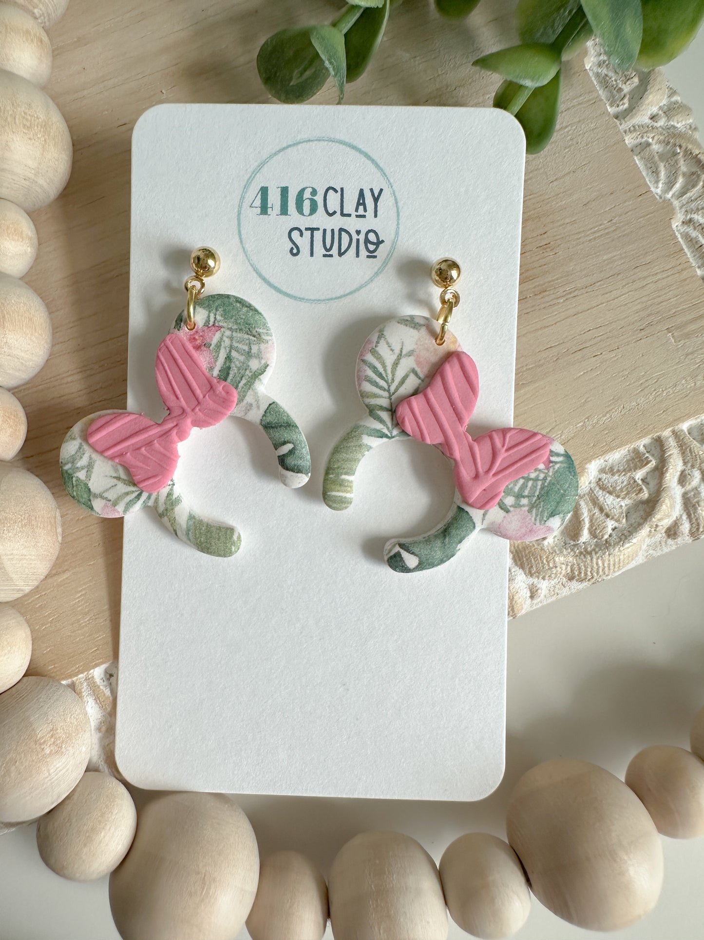 Tropical Mouse Ear Headband Earrings