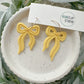Bright Embossed Bow Earrings (six color options)