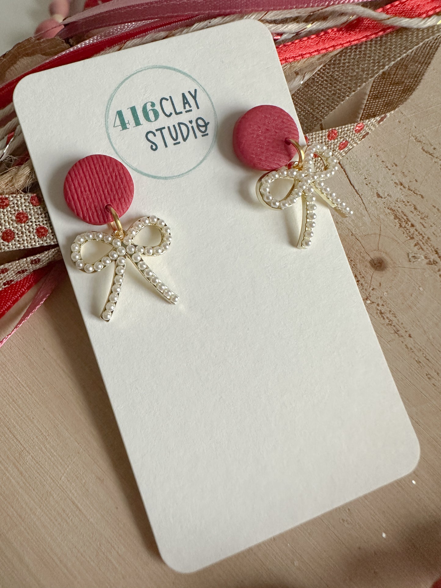 Pearl Bow Earrings