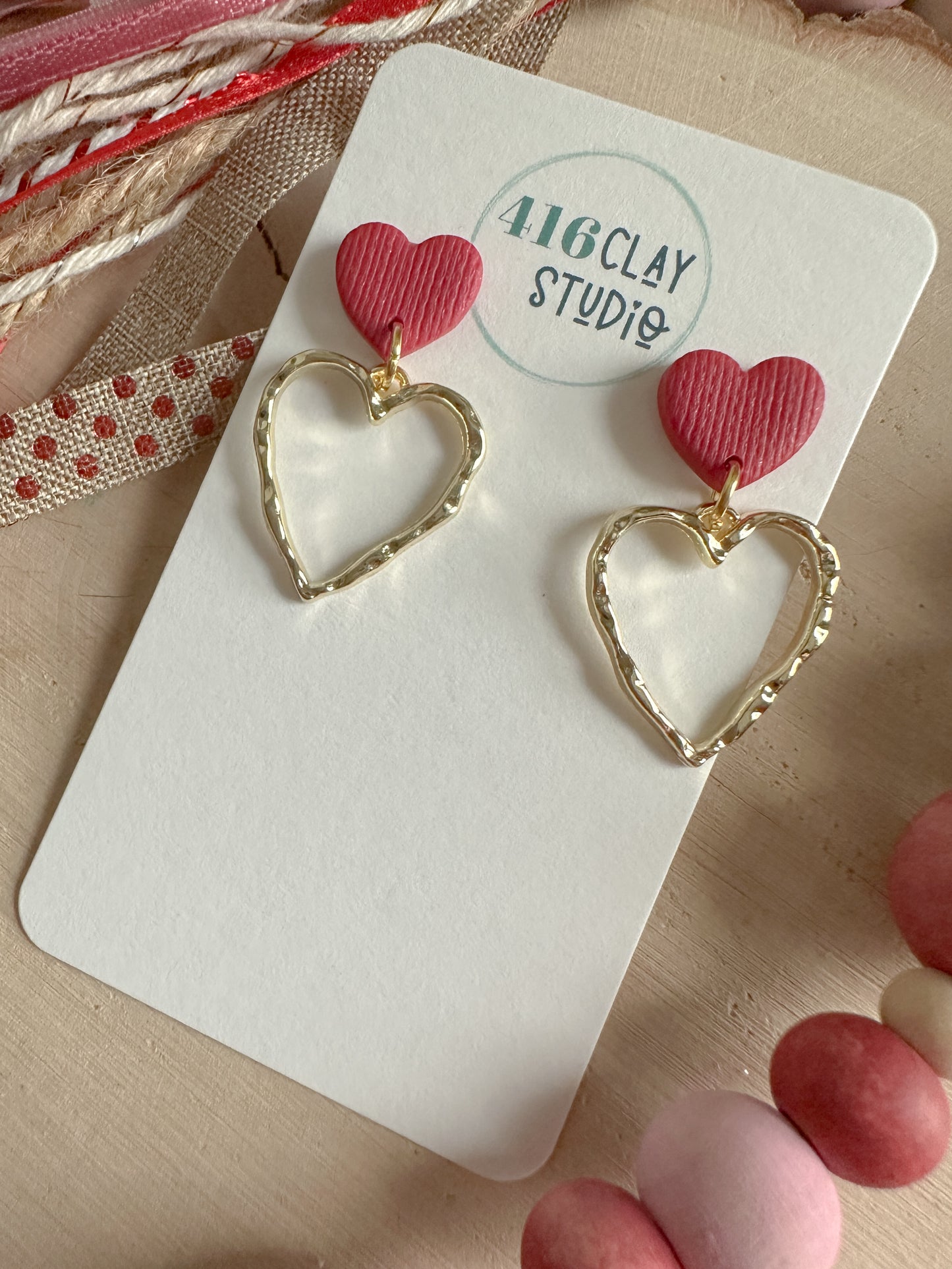Gold Heart Earrings