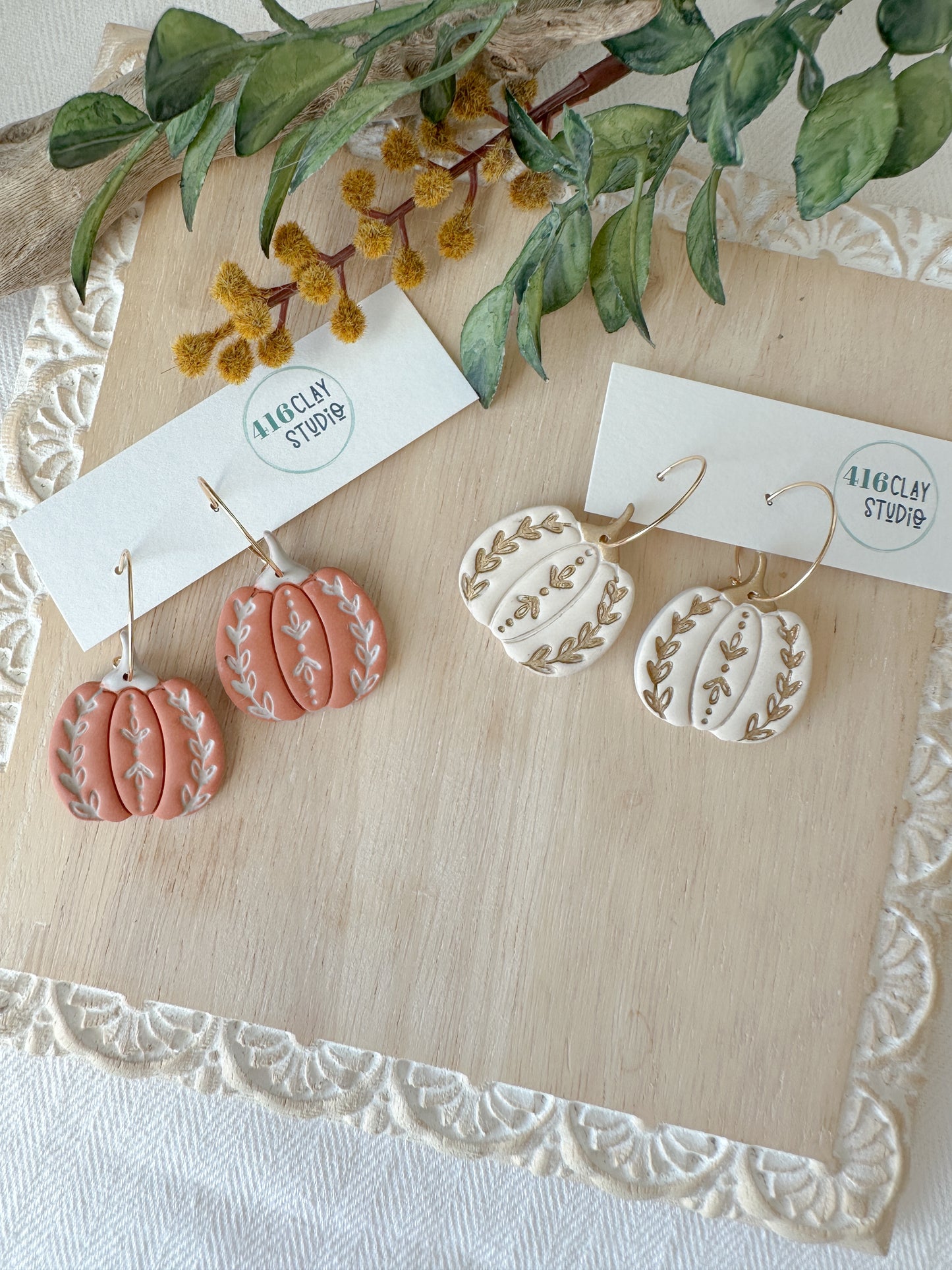 Embossed Pumpkin Hoops