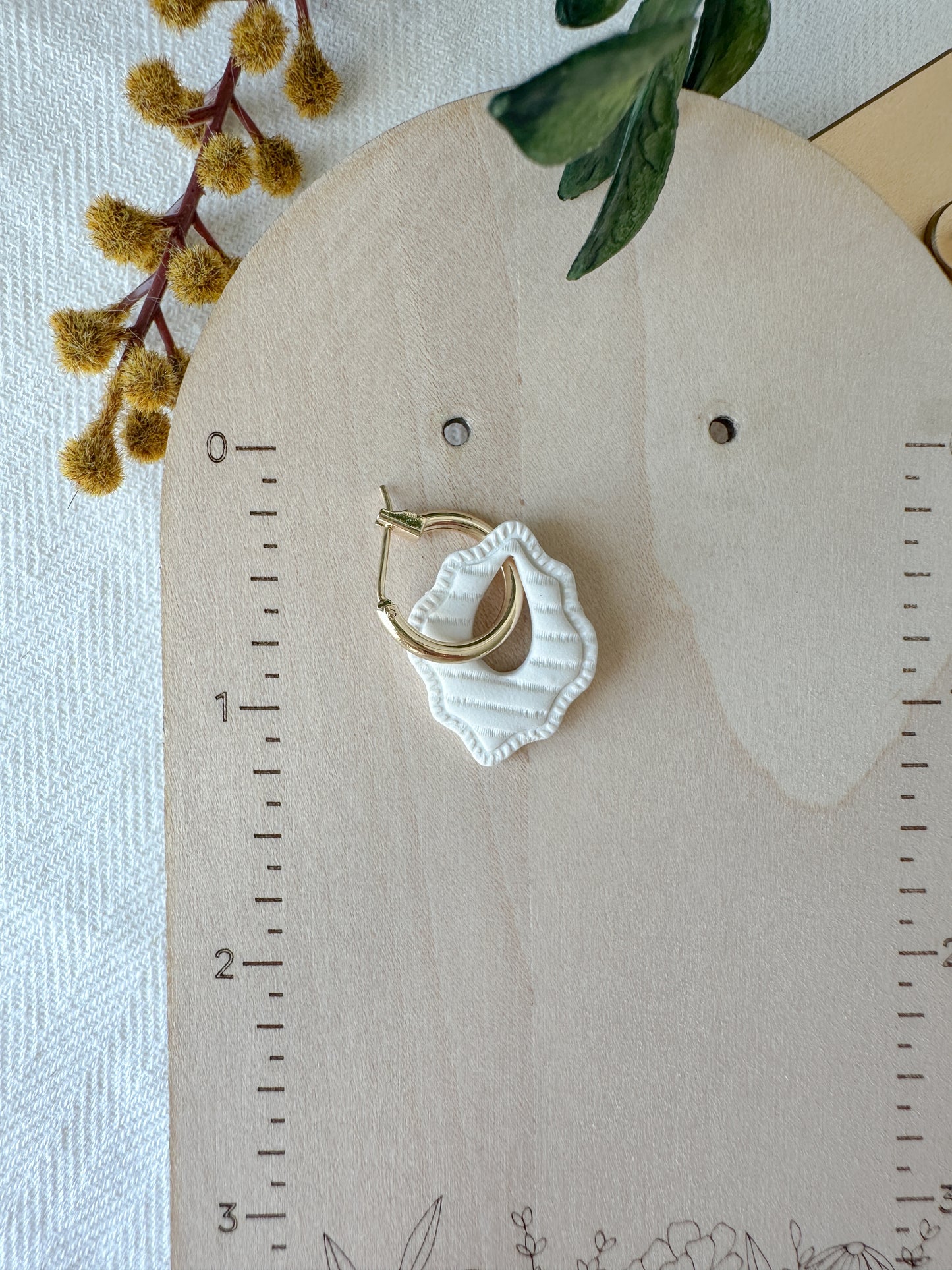 Neutral Dainty Charm Hoop Earrings