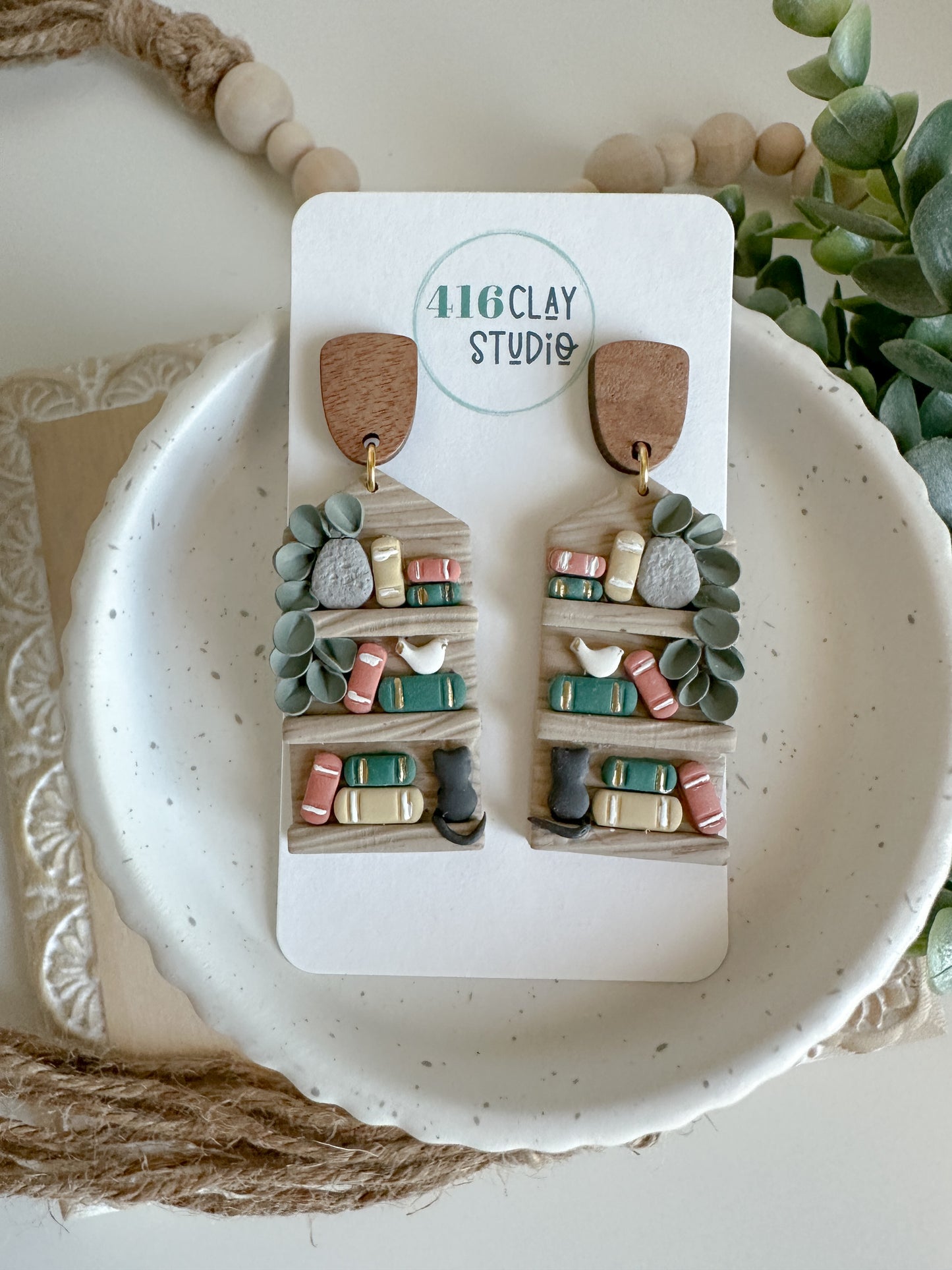 Tall Open Bookshelf Earrings