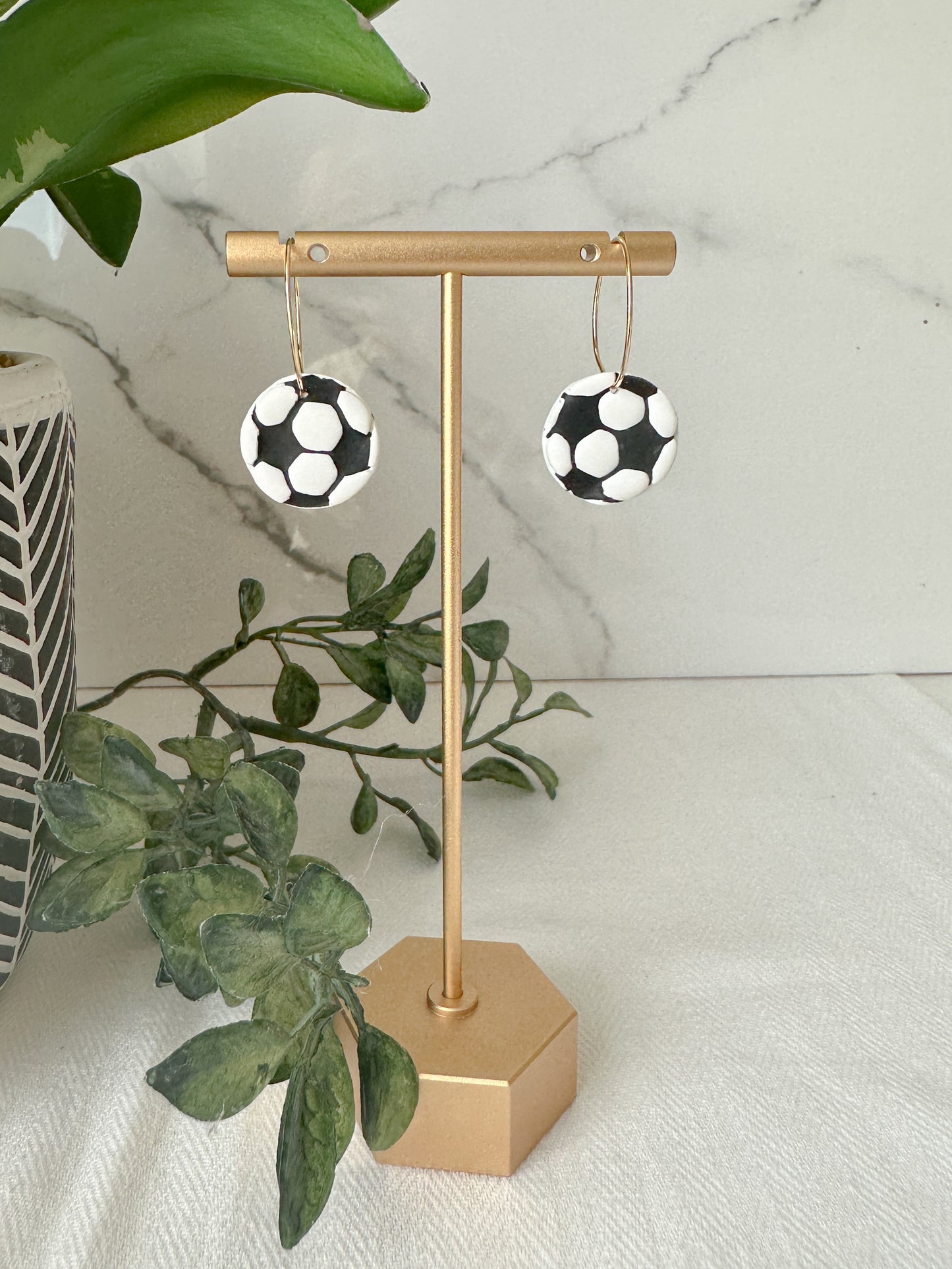 Soccer Hoop Earrings