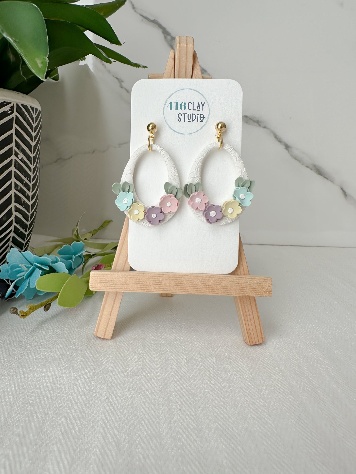 Spring Flower Drop Hoop