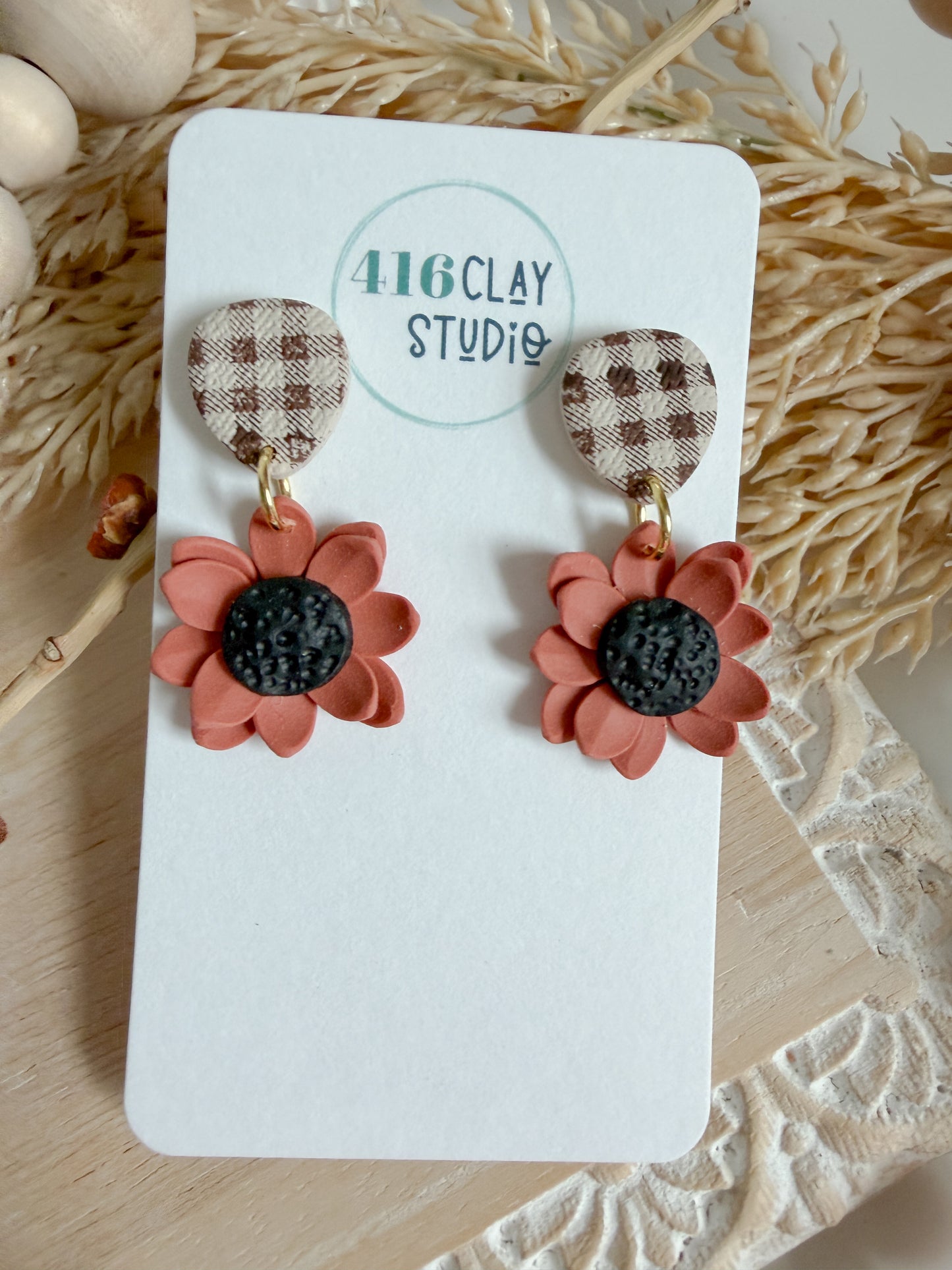 Autumn Flower Dangle Earrings
