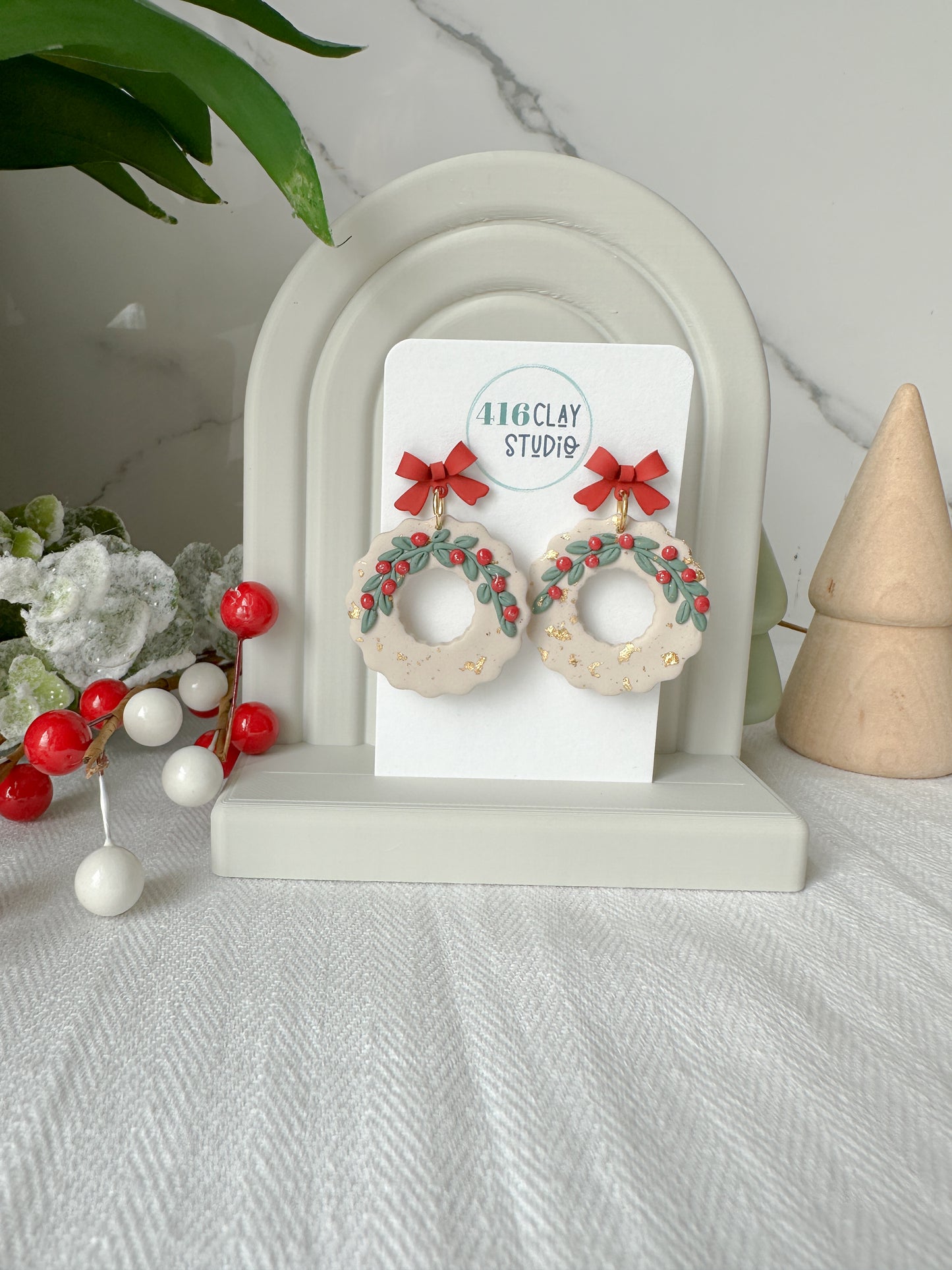 Christmas Wreath Earrings