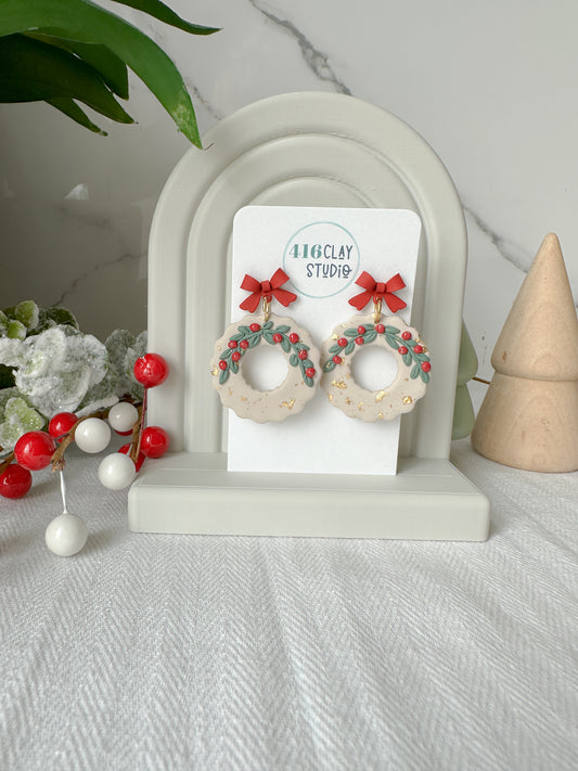 Christmas Wreath Earrings