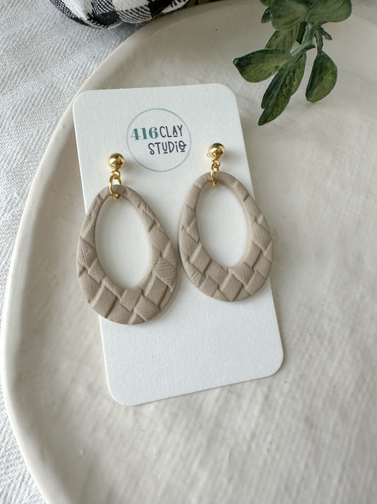 Faux Rattan Teardrop Earrings