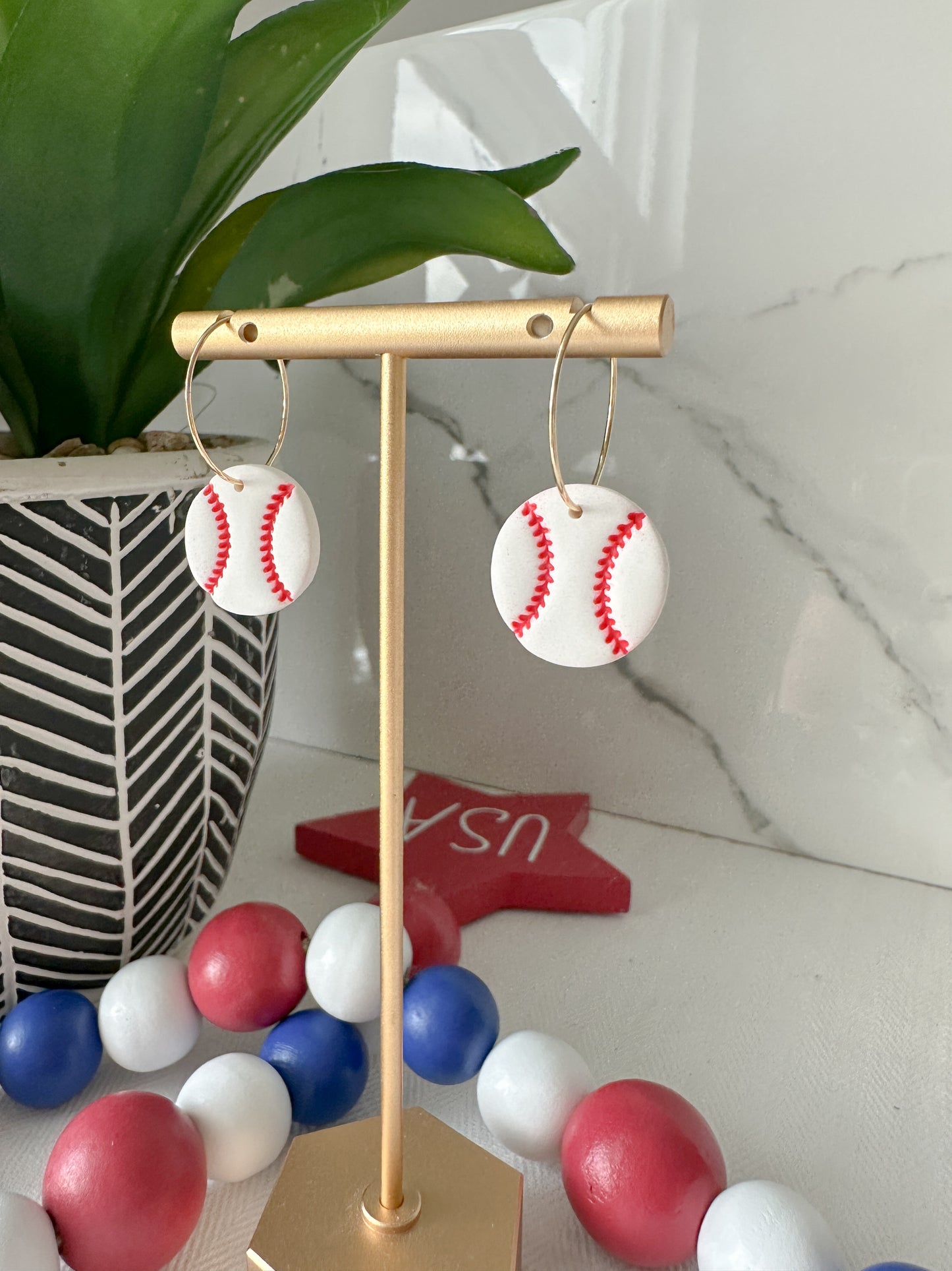 Softball & Baseball Hoop Earrings