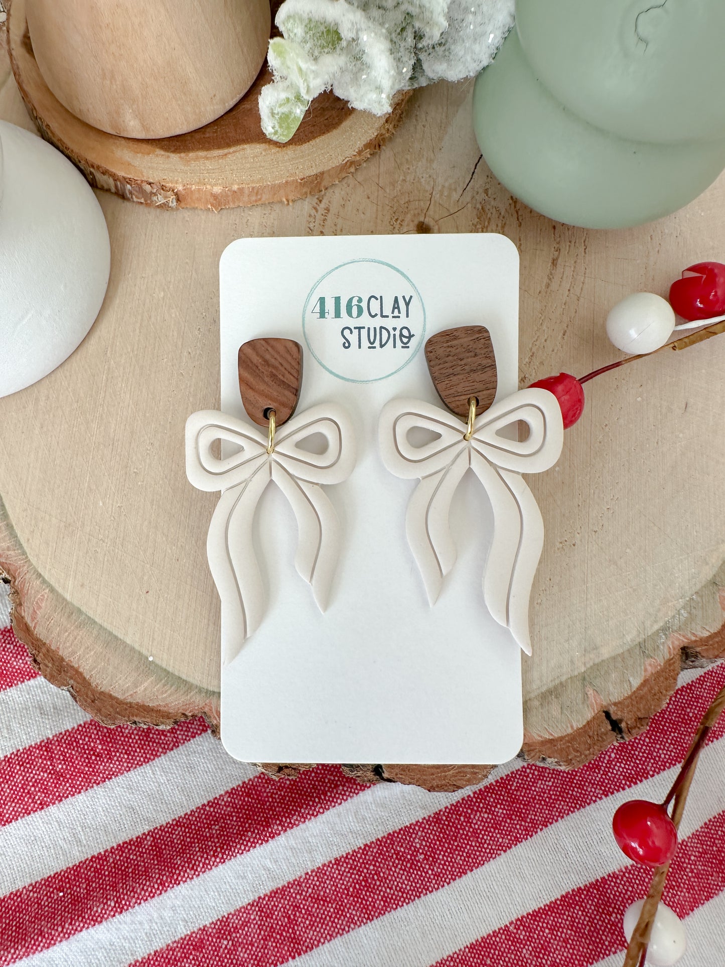 Neutral Bow Earrings