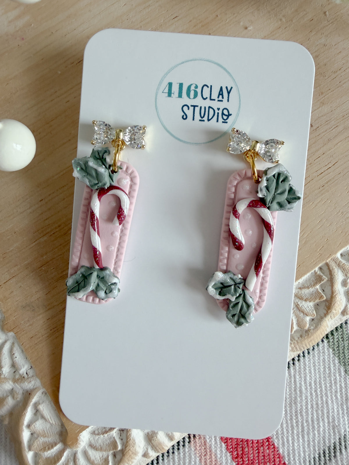 Pretty in Pink Candy Cane Earrings