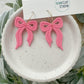 Bright Embossed Bow Earrings (six color options)