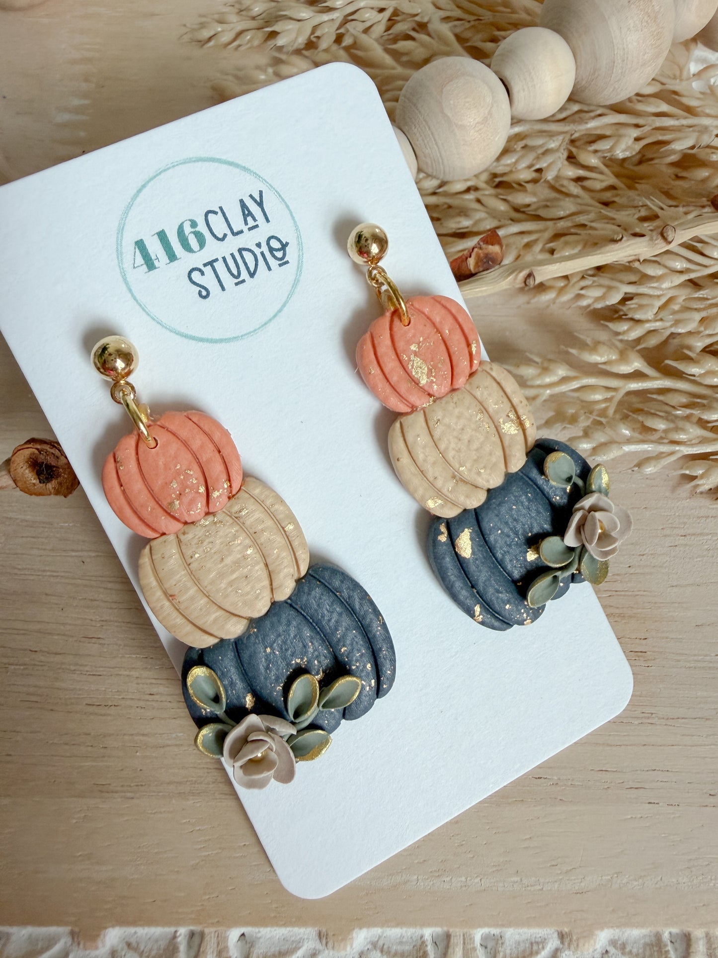 Blooming Harvest Pumpkin Stack