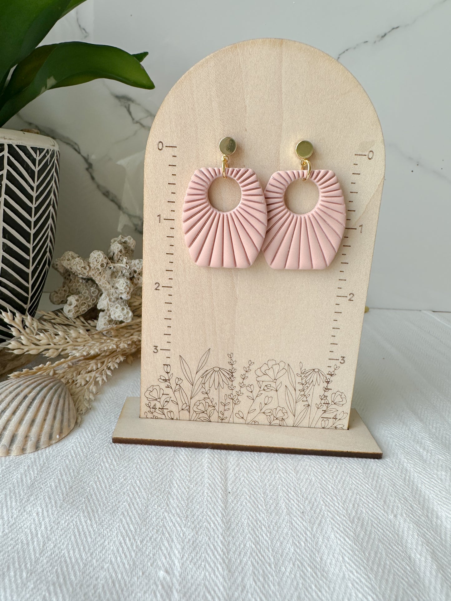 Costal Embossed Earrings (4 color options)