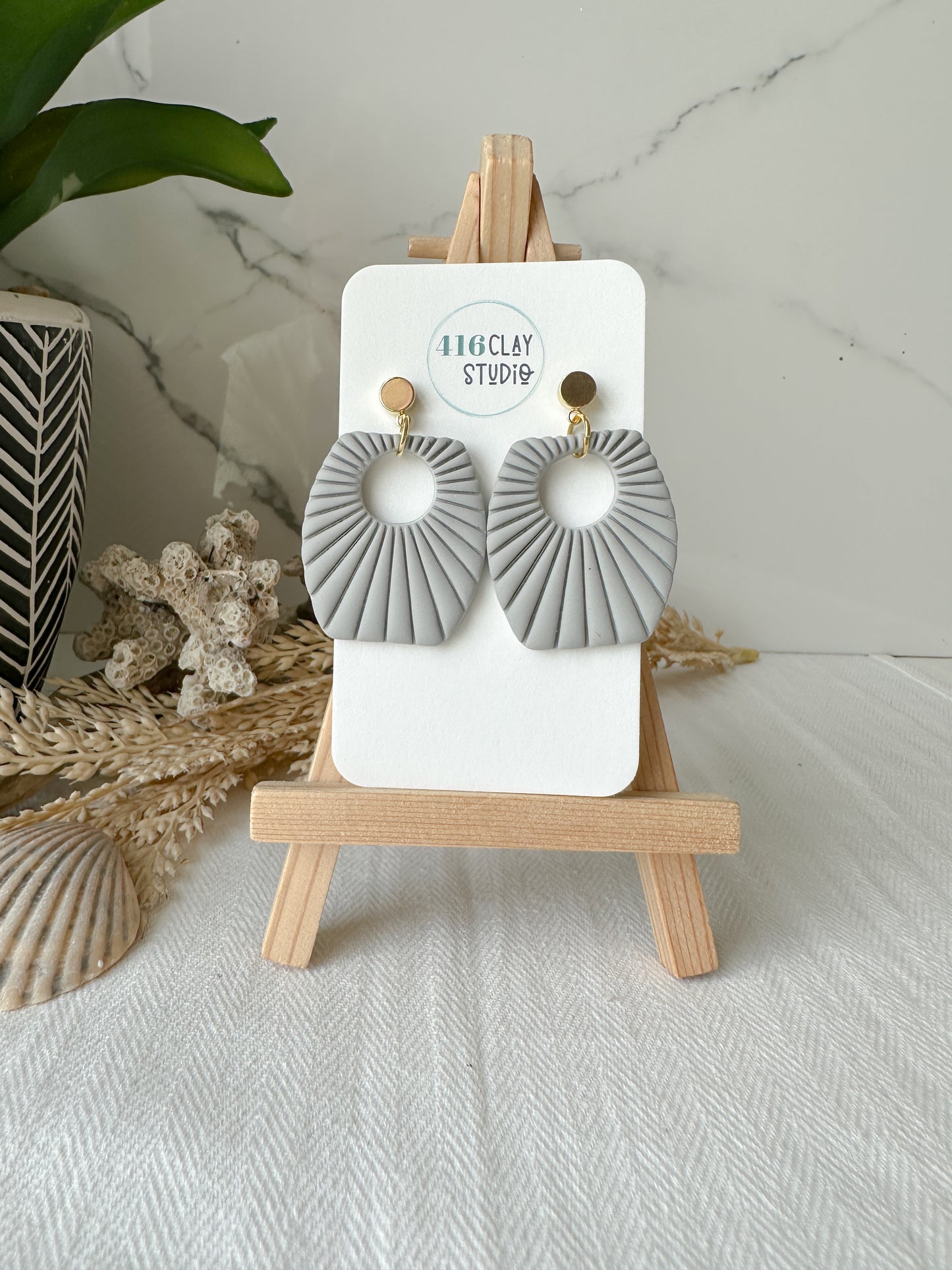 Costal Embossed Earrings (4 color options)