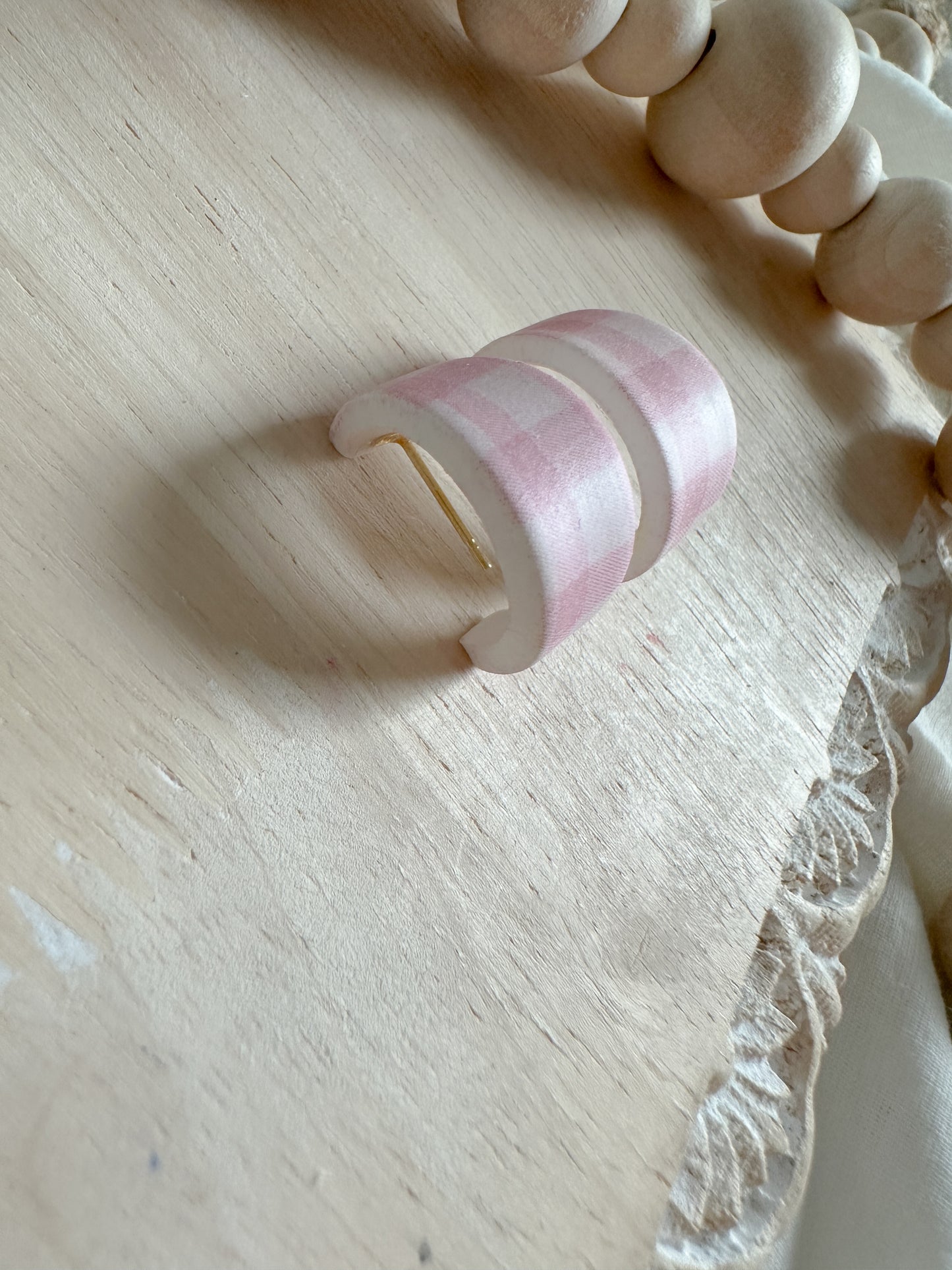 Gingham Huggie Earrings