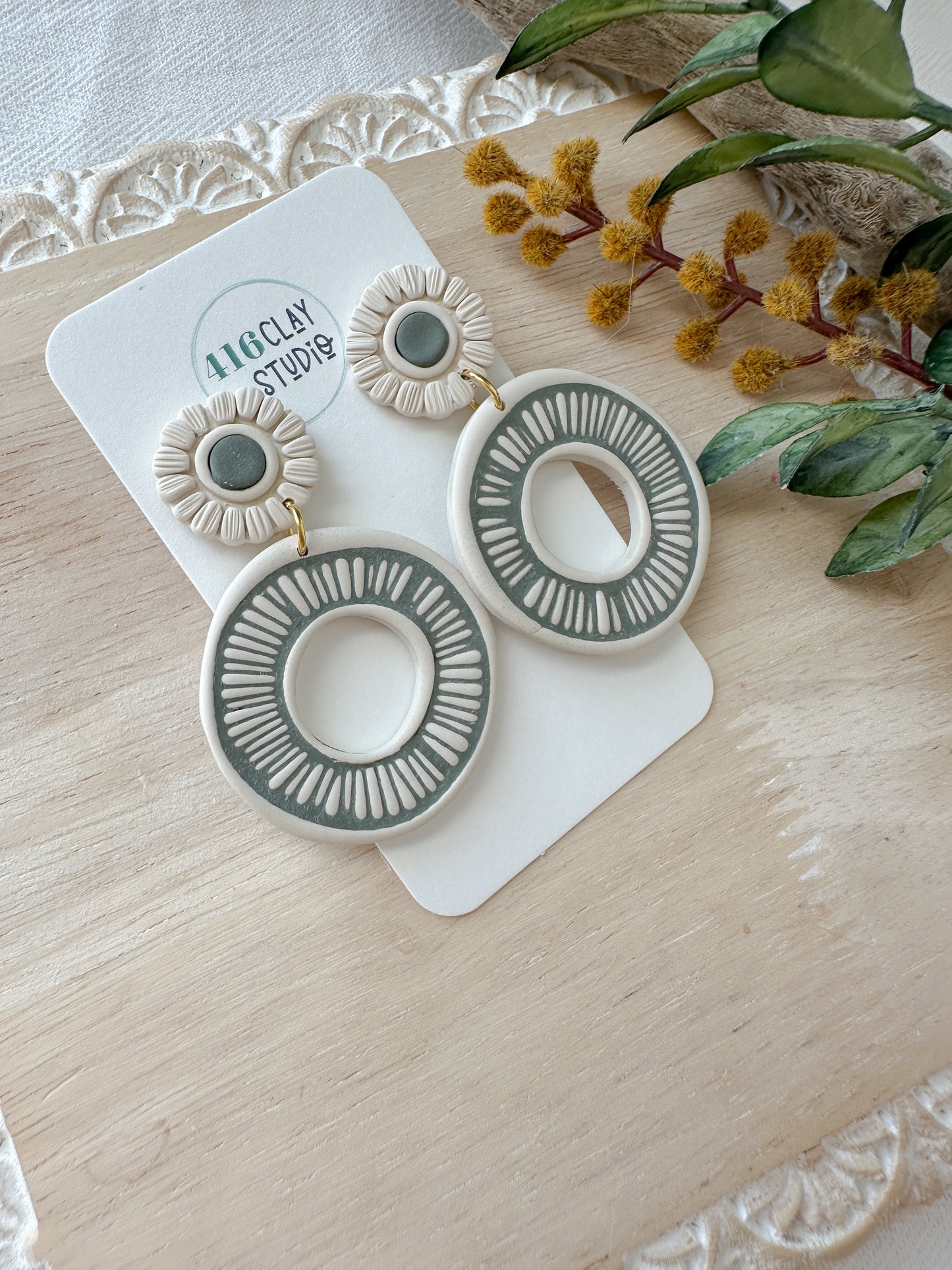 Autumn Boho Circle Hoop Earrings (four color options)