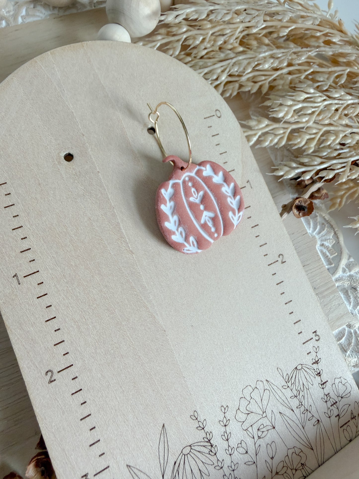Farmhouse Pumpkin Hoop Earrings