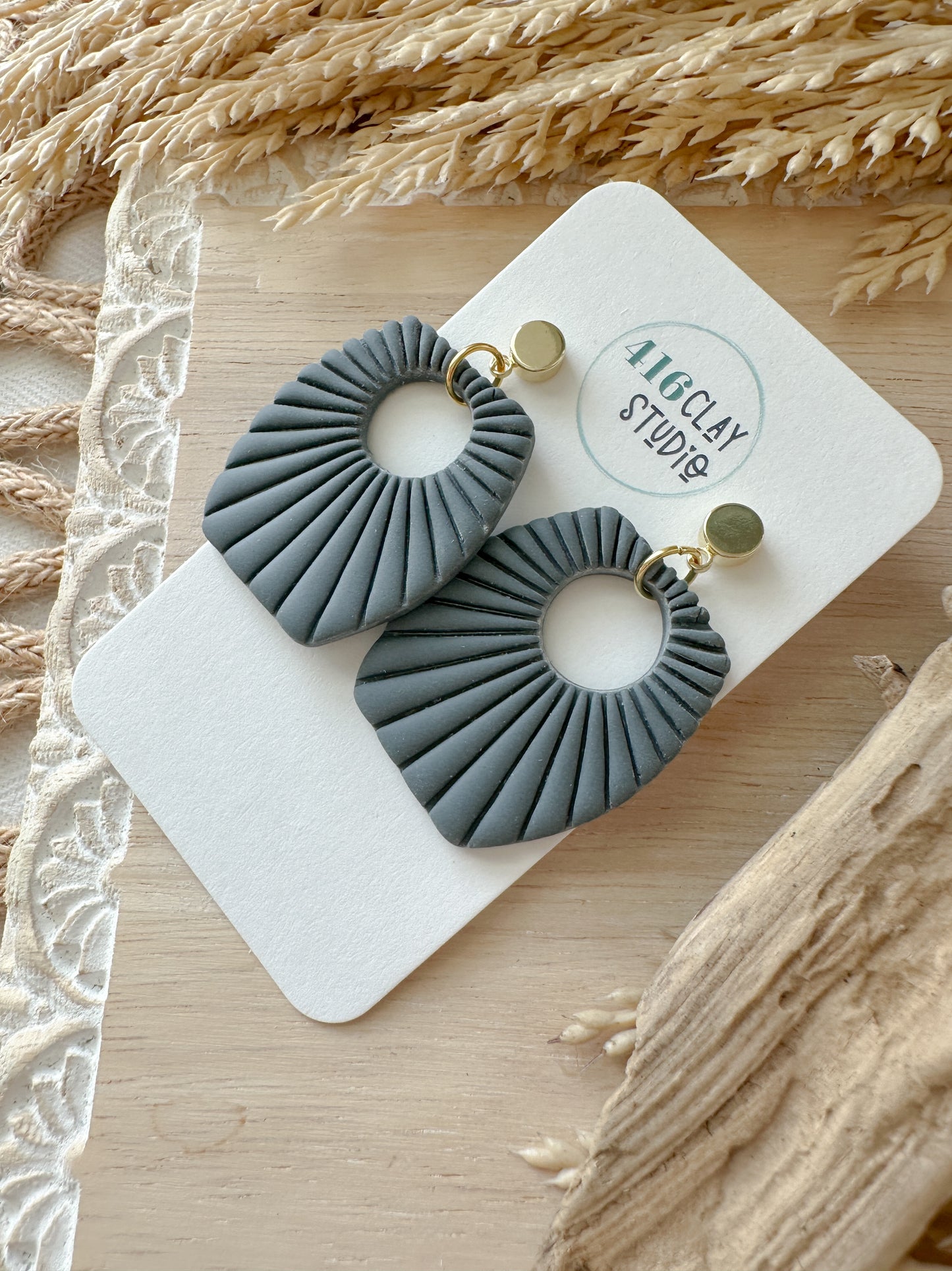 Costal Embossed Earrings (4 color options)