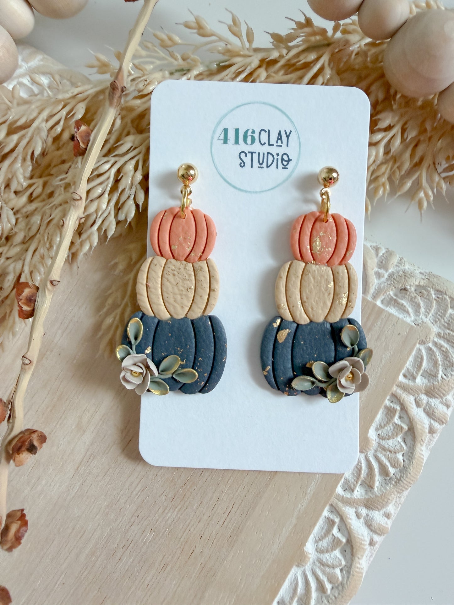 Blooming Harvest Pumpkin Stack