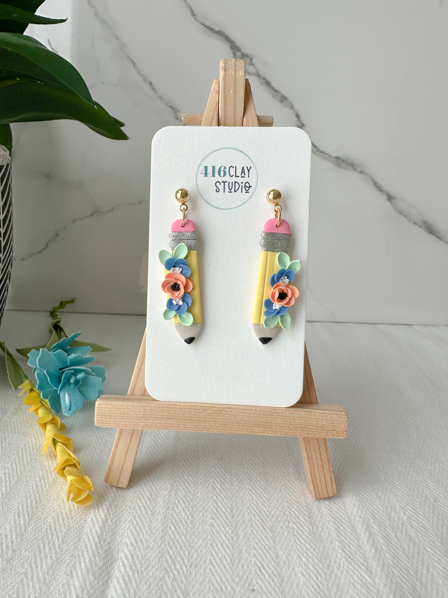 Floral Pencil Earrings