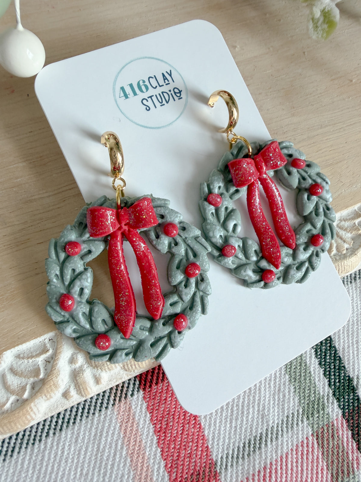 Christmas Wreath Earrings