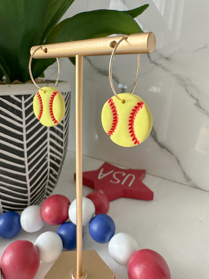 Softball & Baseball Hoop Earrings