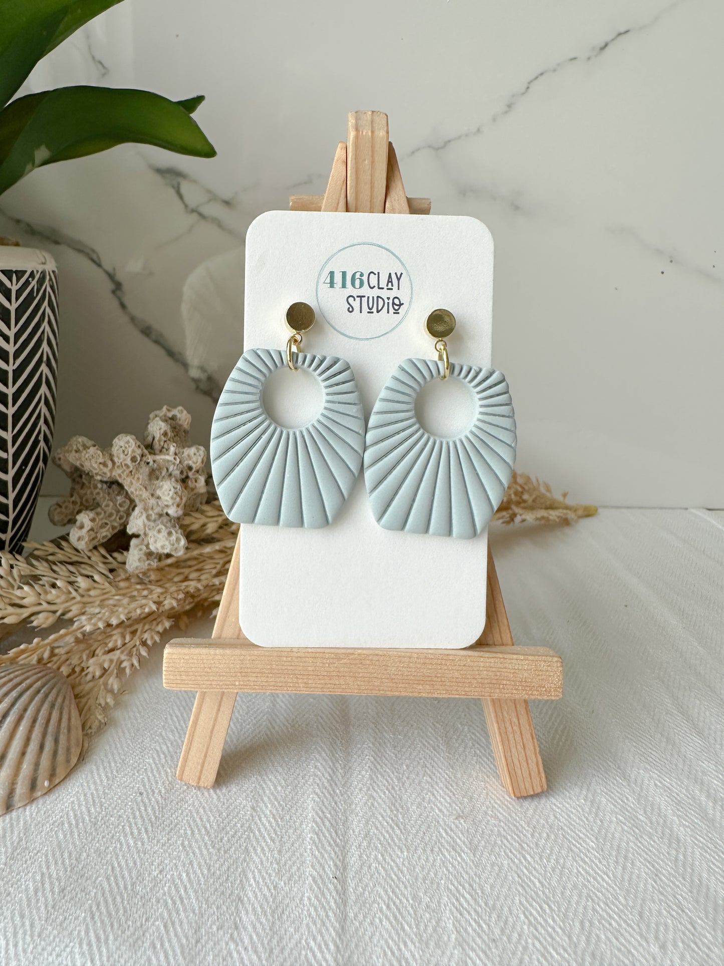 Costal Embossed Earrings (4 color options)