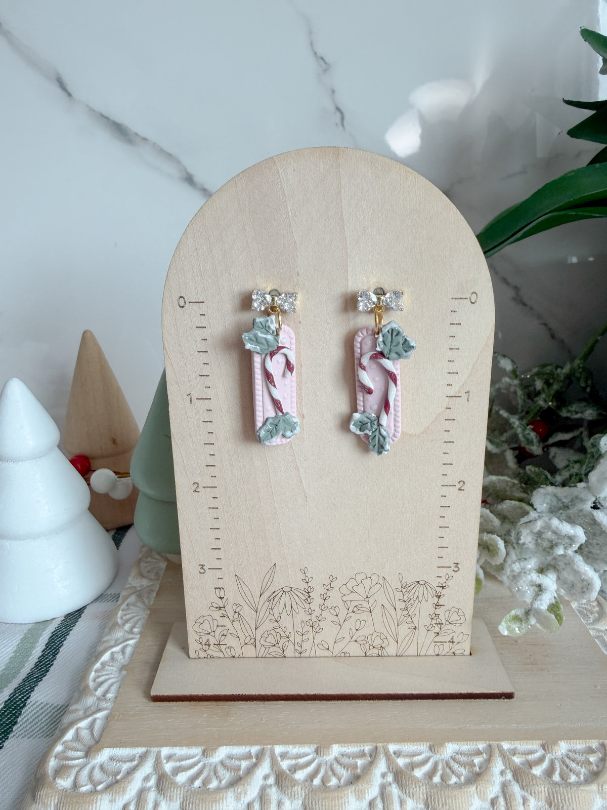 Pretty in Pink Candy Cane Earrings
