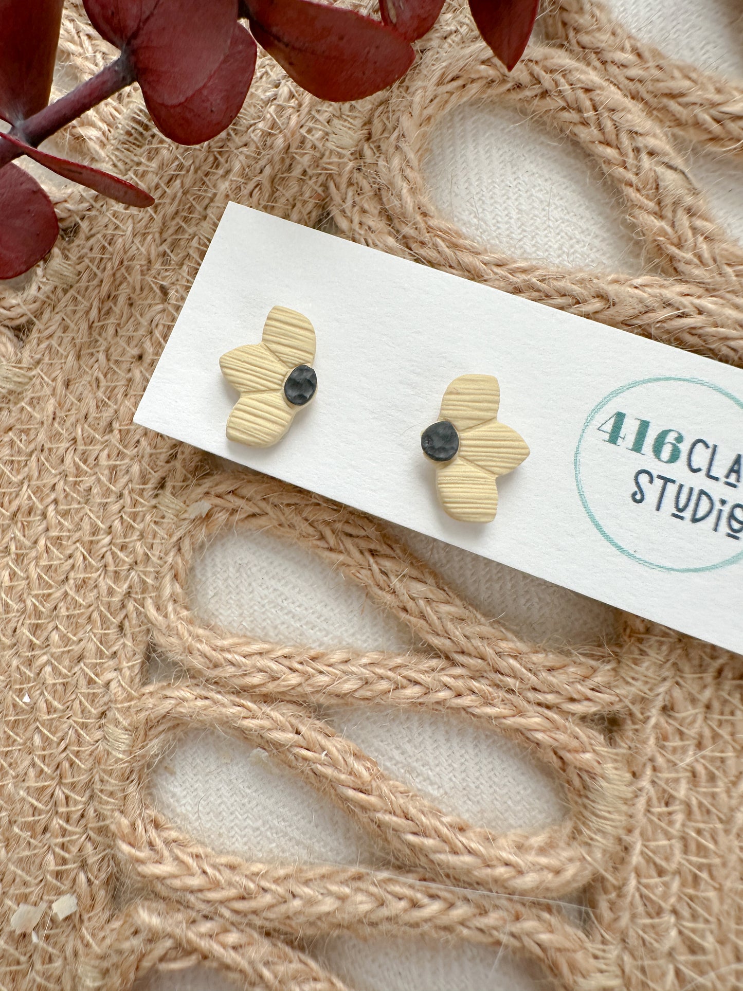 Half Flower Stud Earrings