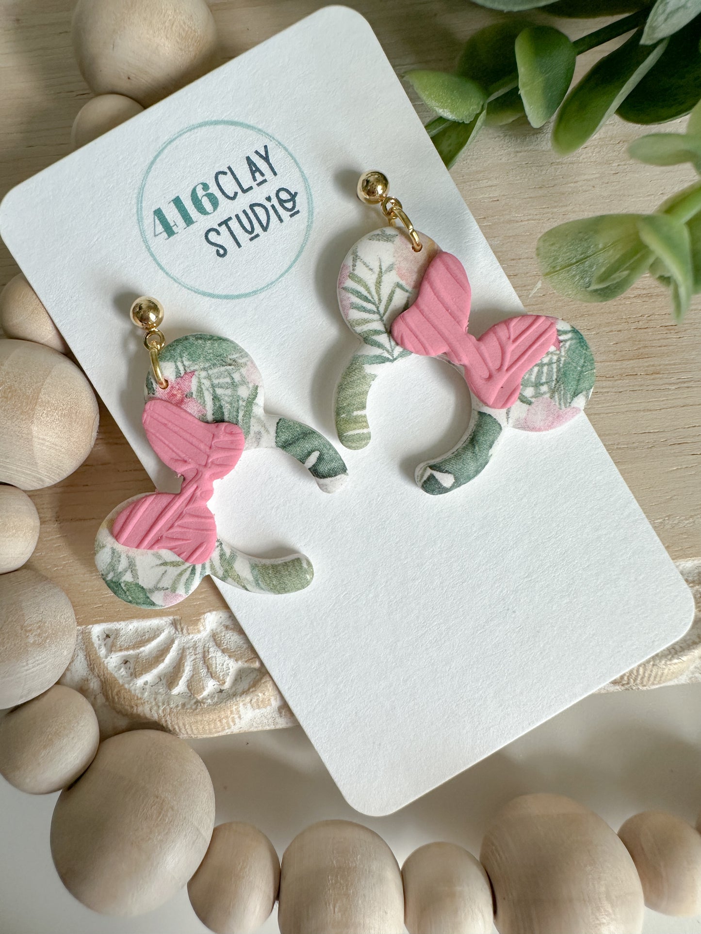 Tropical Mouse Ear Headband Earrings