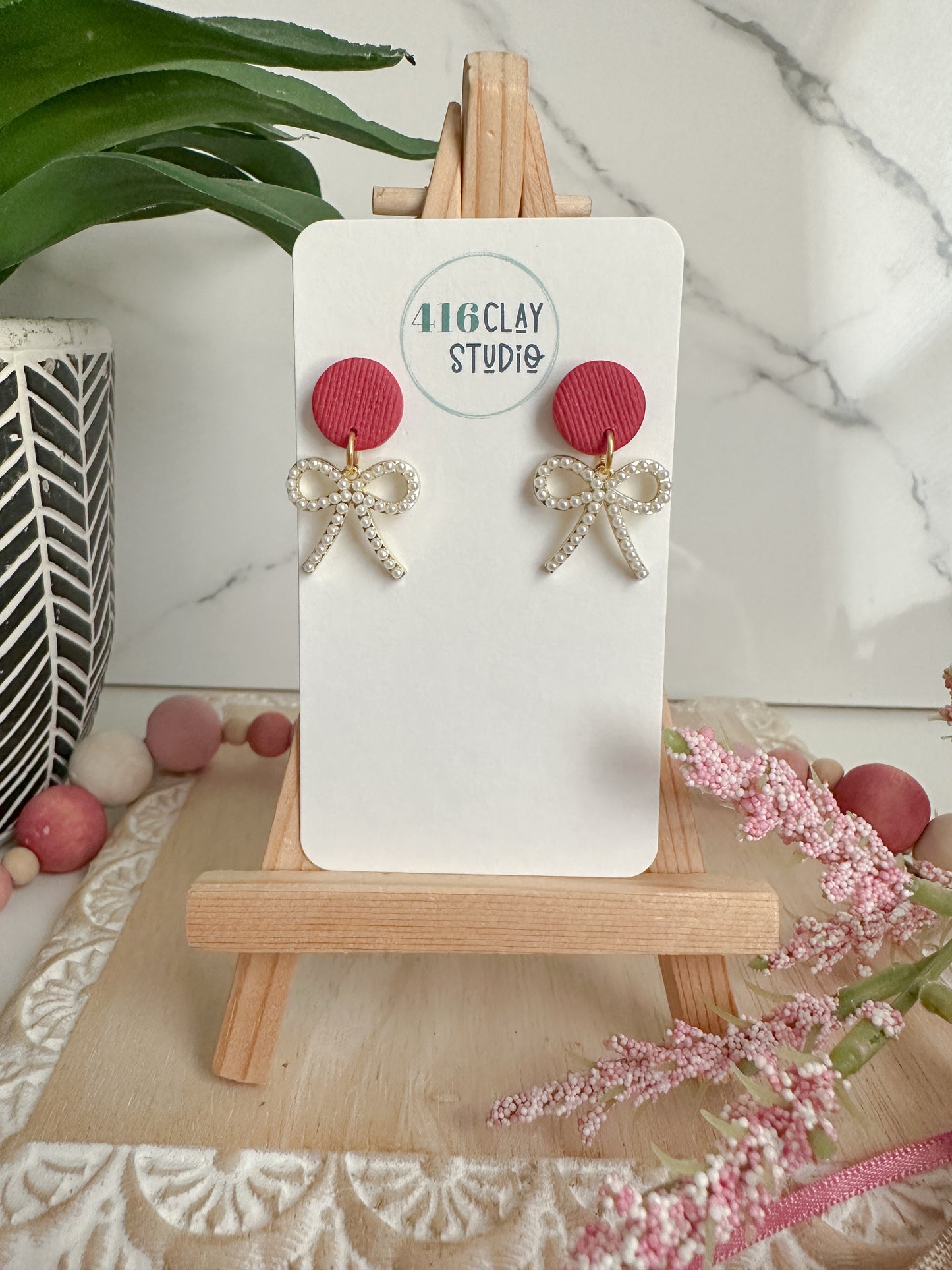 Pearl Bow Earrings