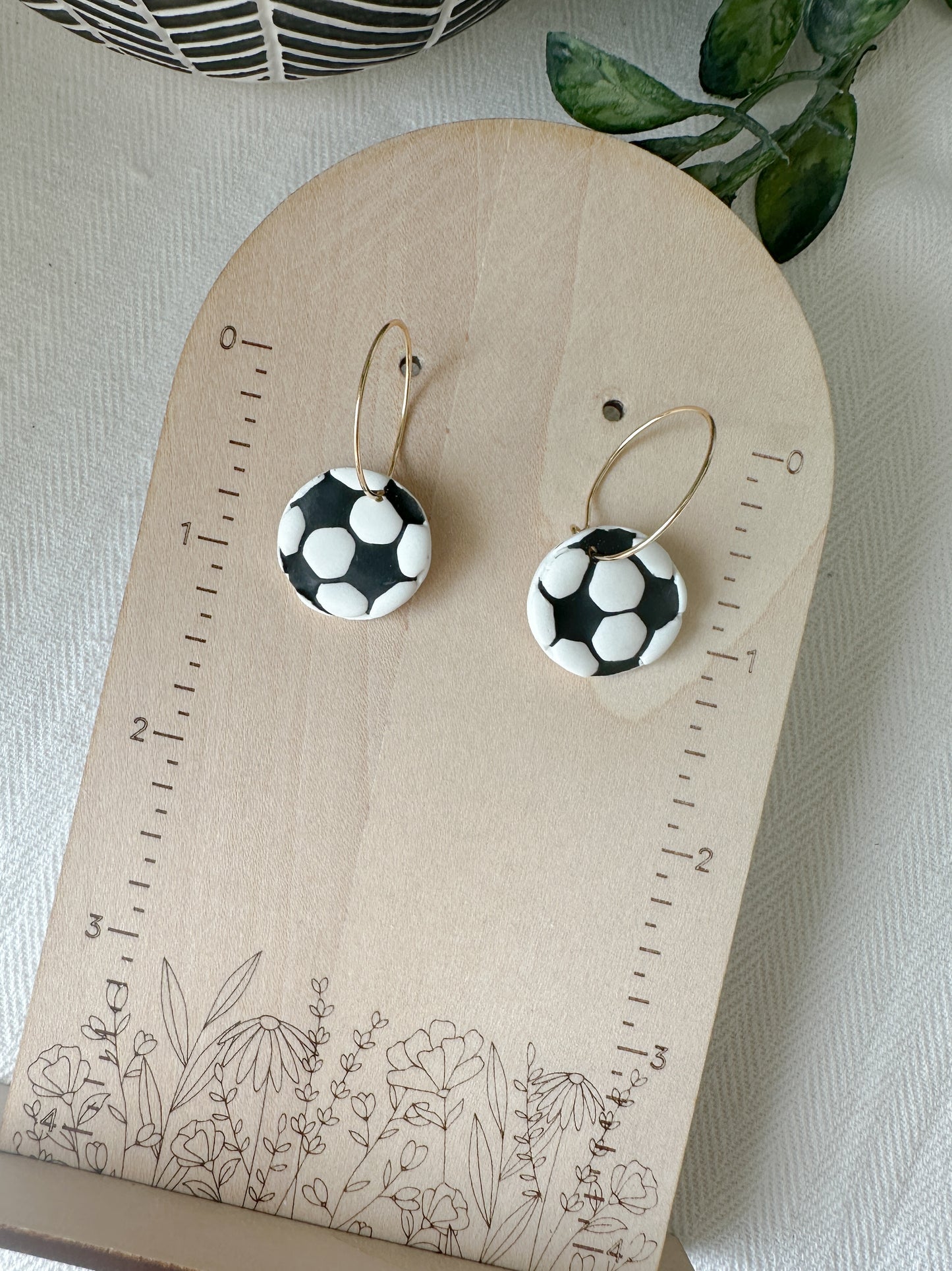 Soccer Hoop Earrings