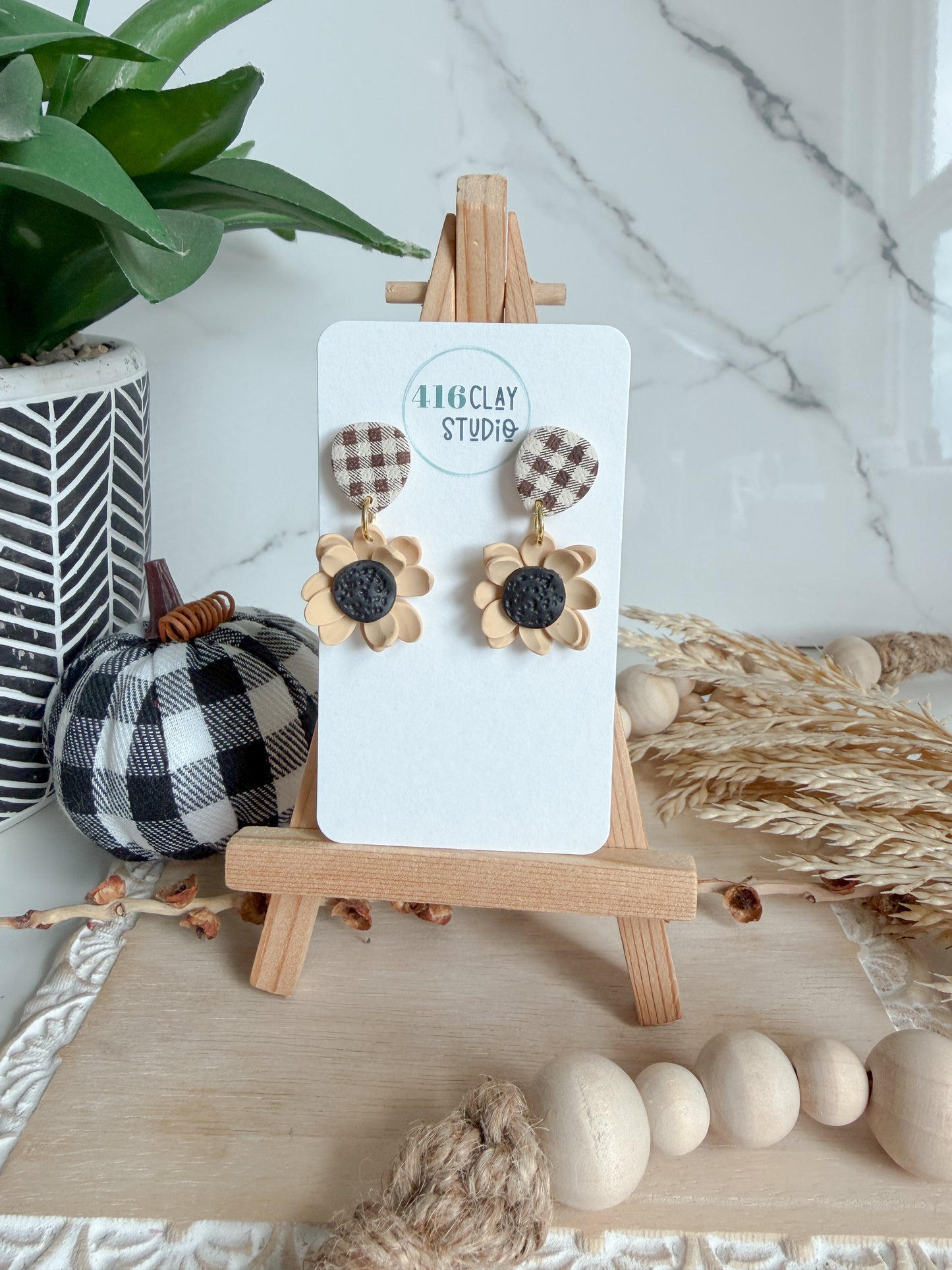 Autumn Flower Dangle Earrings