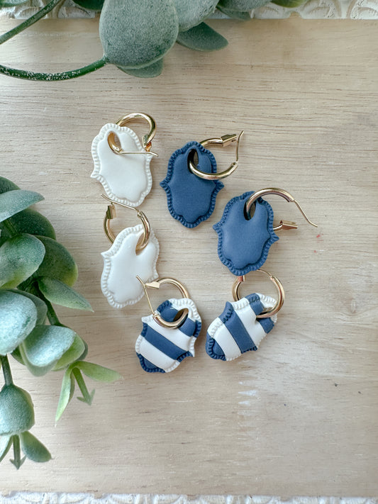 Dainty Charm Hoop Earrings (three color options)