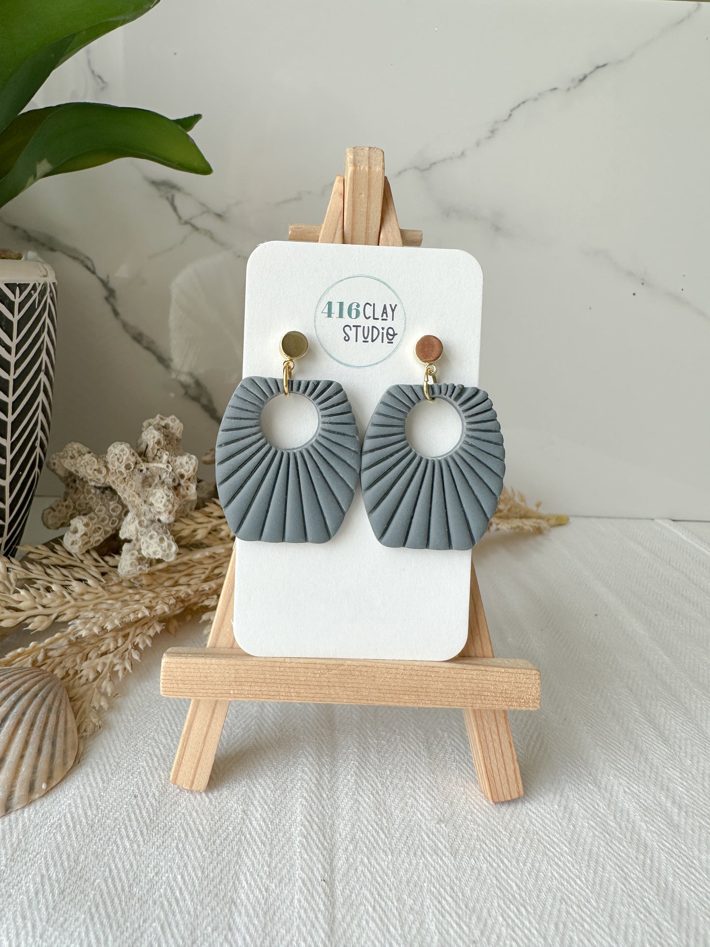 Costal Embossed Earrings (4 color options)