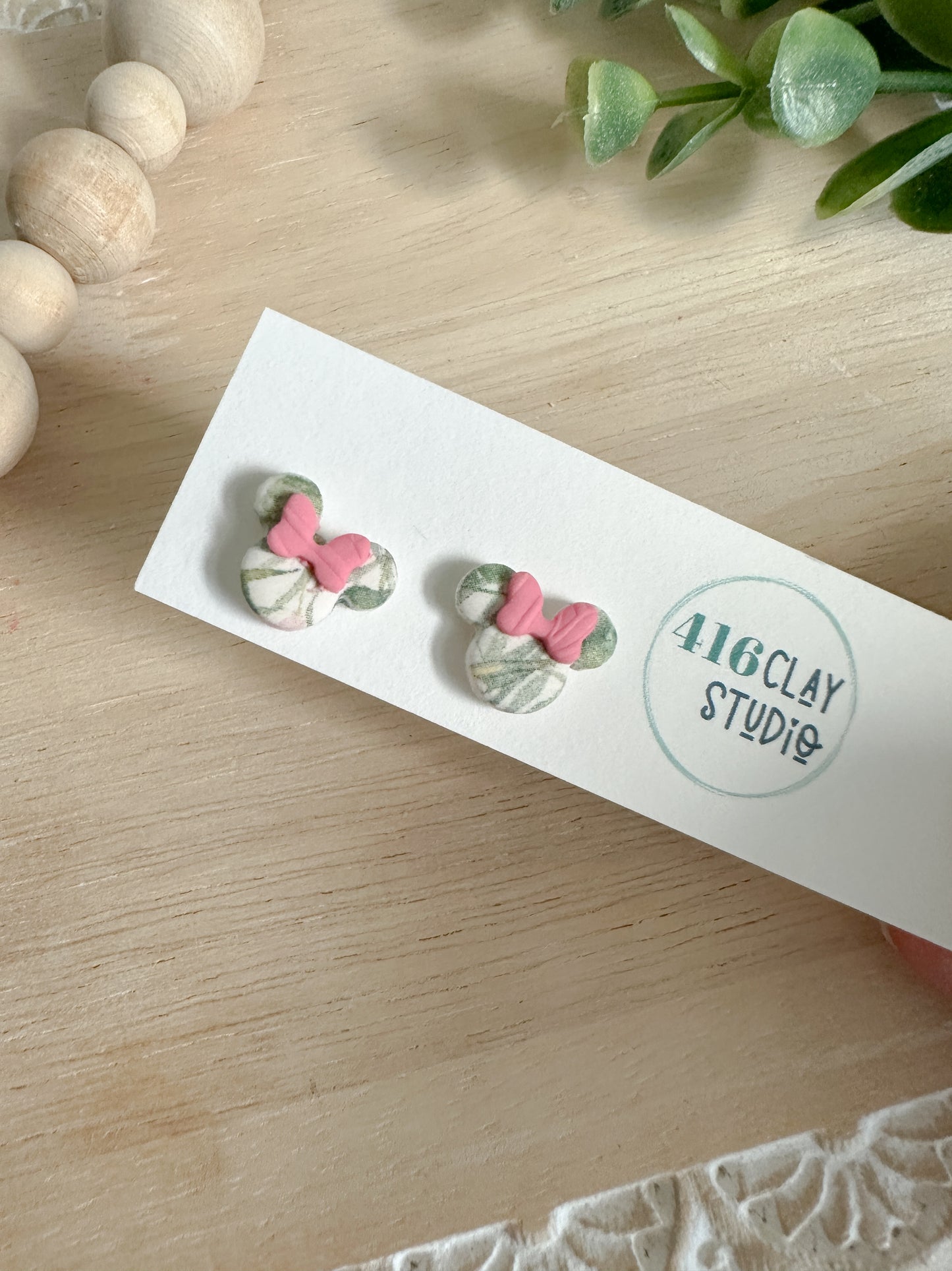 Safari Mouse Ear Stud Earrings