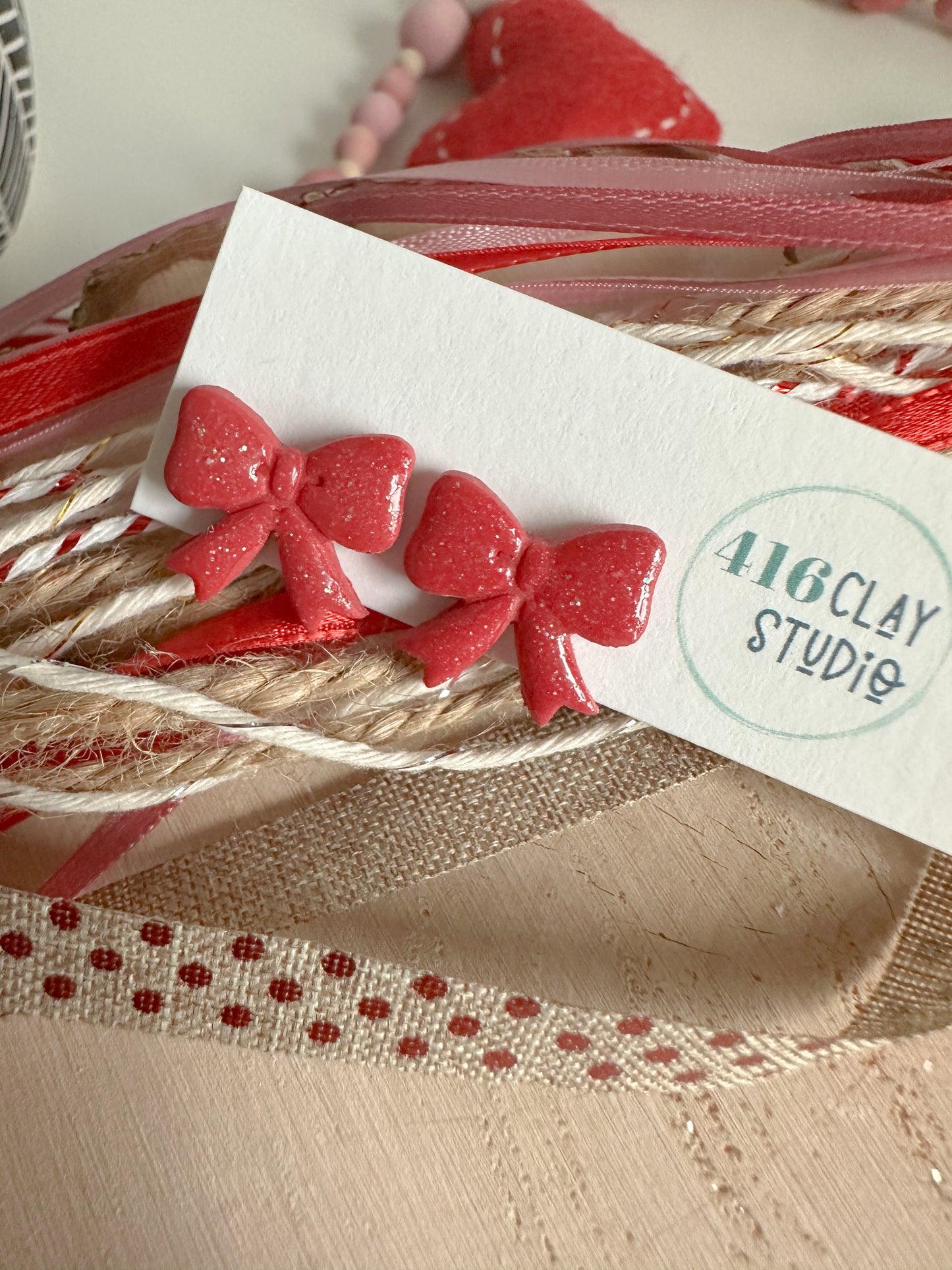 Sparkle Bow Stud Earrings