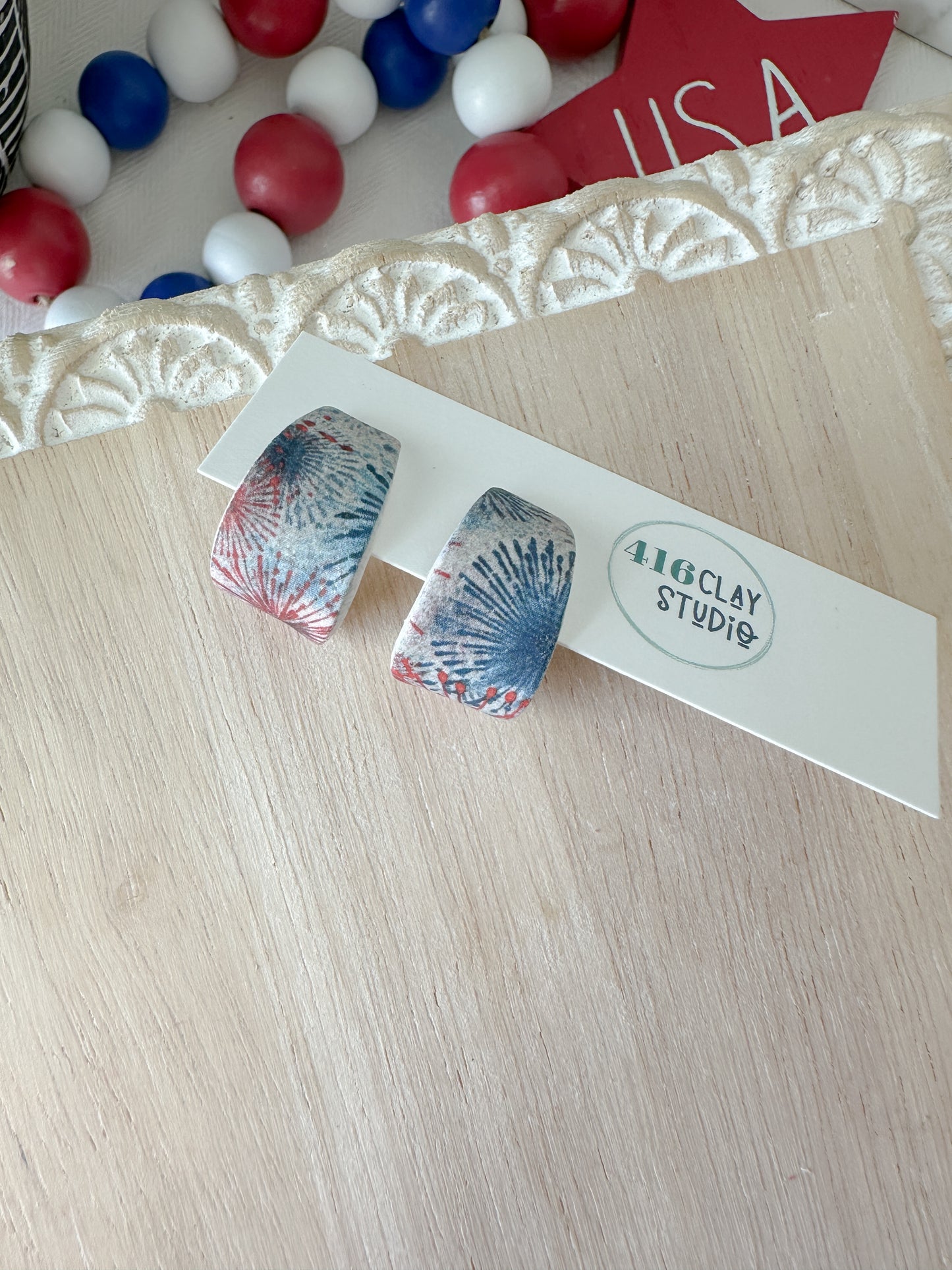 Firework Huggie Earrings