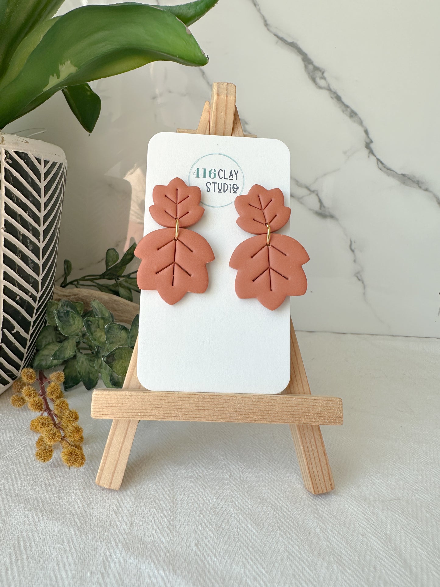 Autumn Leaf Dangle Earrings (three color options)