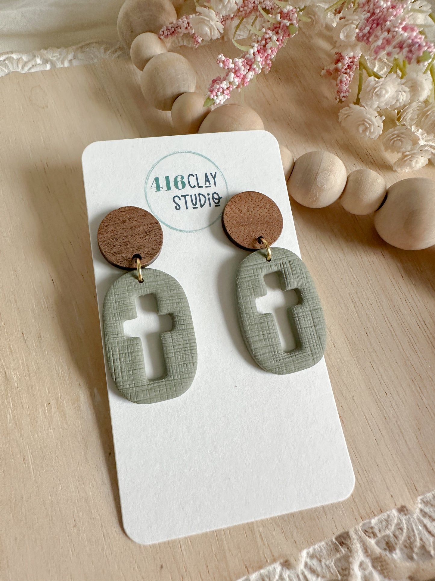 Cutout Cross Earrings (three color options)