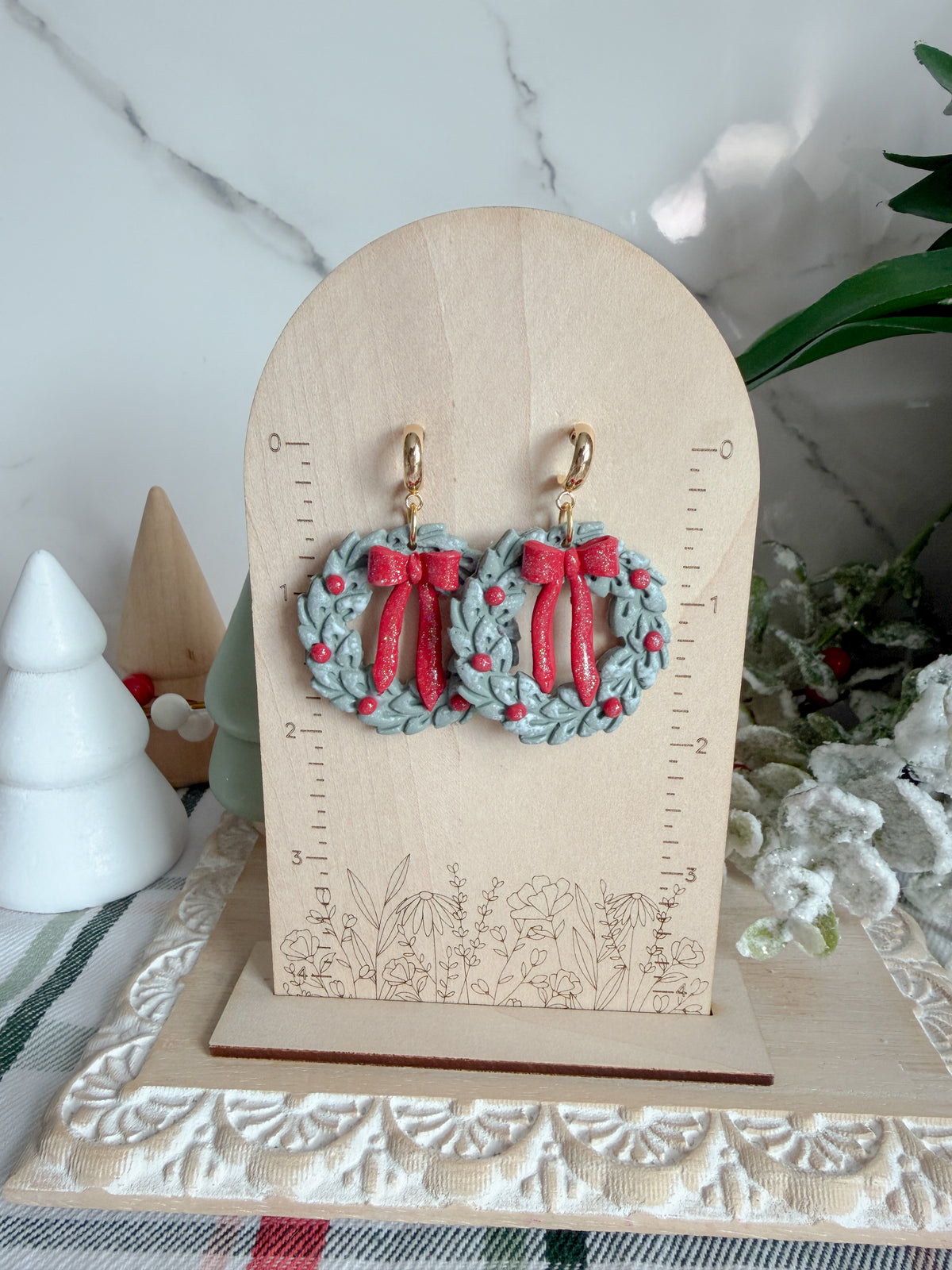 Christmas Wreath Earrings