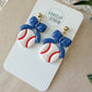 Baseball Bow Earrings (multiple color options)
