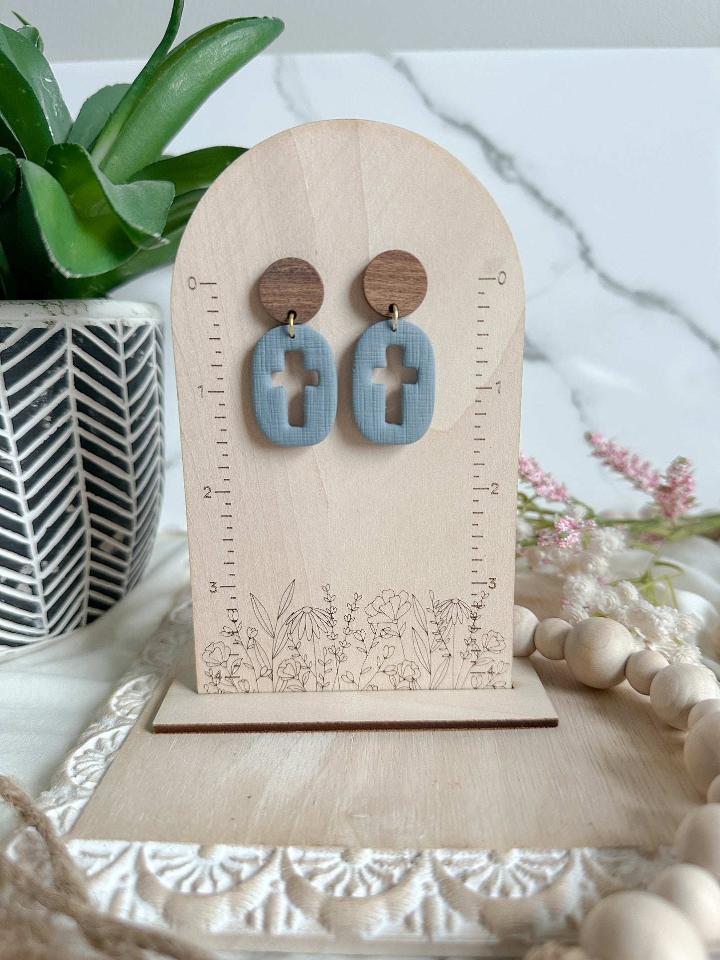 Cutout Cross Earrings (three color options)